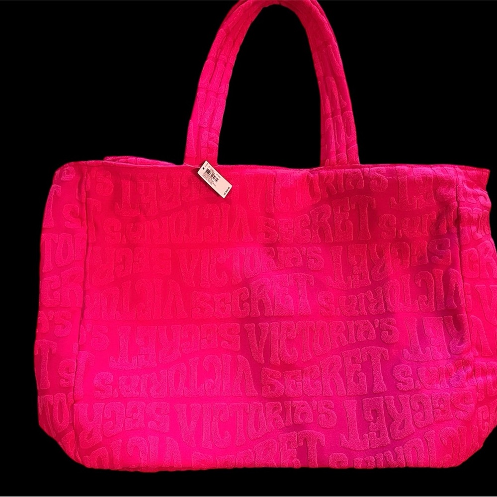 Victoria's Secret Bold Pink Embossed Tote